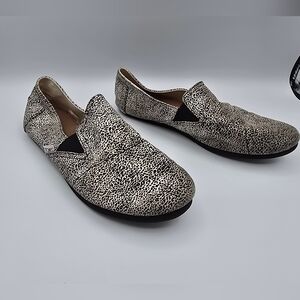 Toms Women Shoes Redondo Leopard Slip On Animal Print Black Size 8 Flats Casual